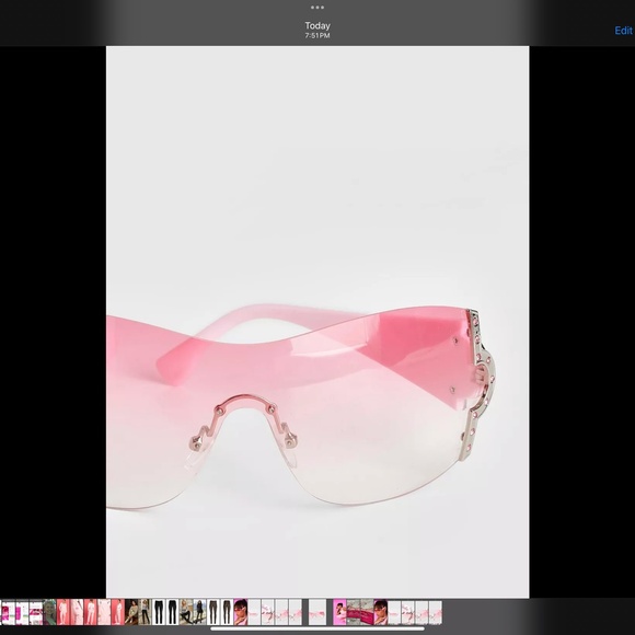 Boohoo x Barbie Retro Diamante Sunglasses main image 2